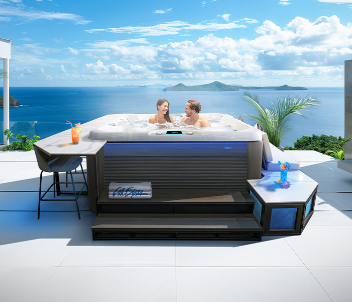 Calspas hot tub being used in a family setting - Warren